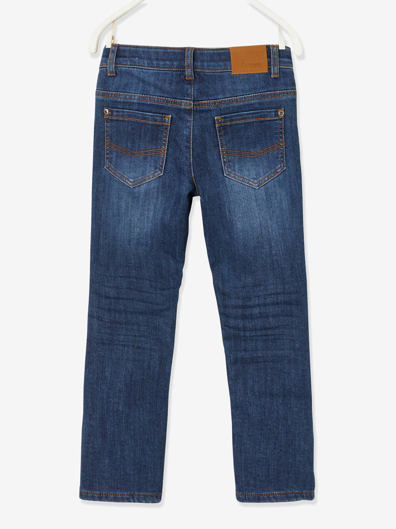 Jean droit indestructible doublé polaire garçon denim brut