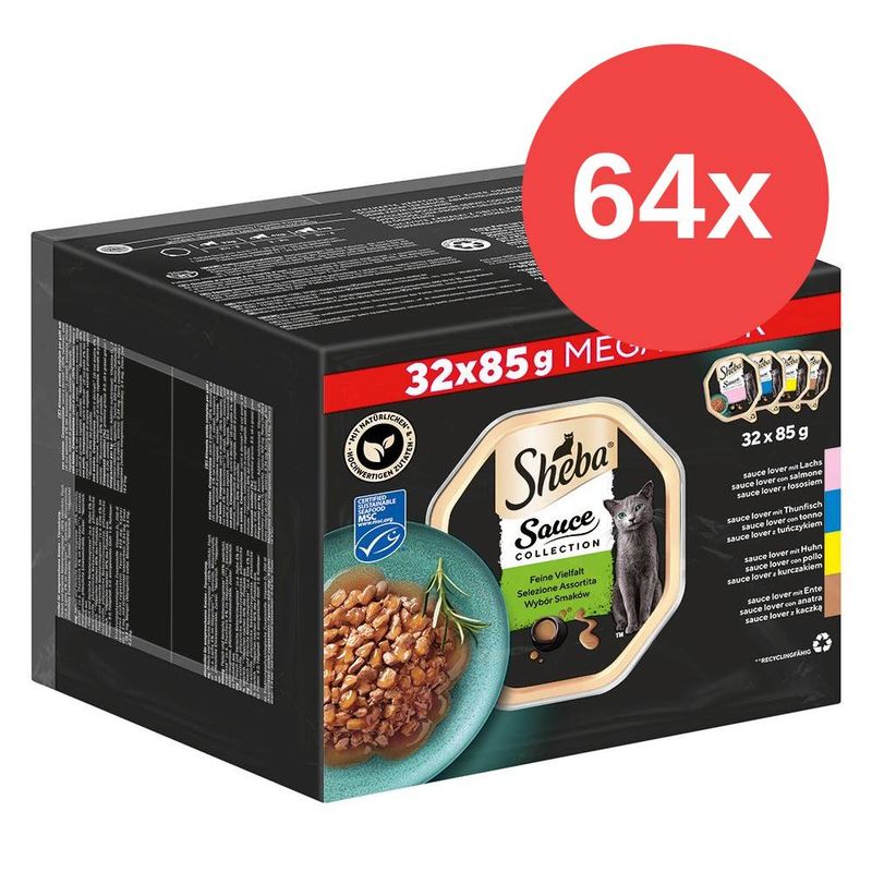 Sparpaket Sheba Varietäten Schälchen 64 x 85 g