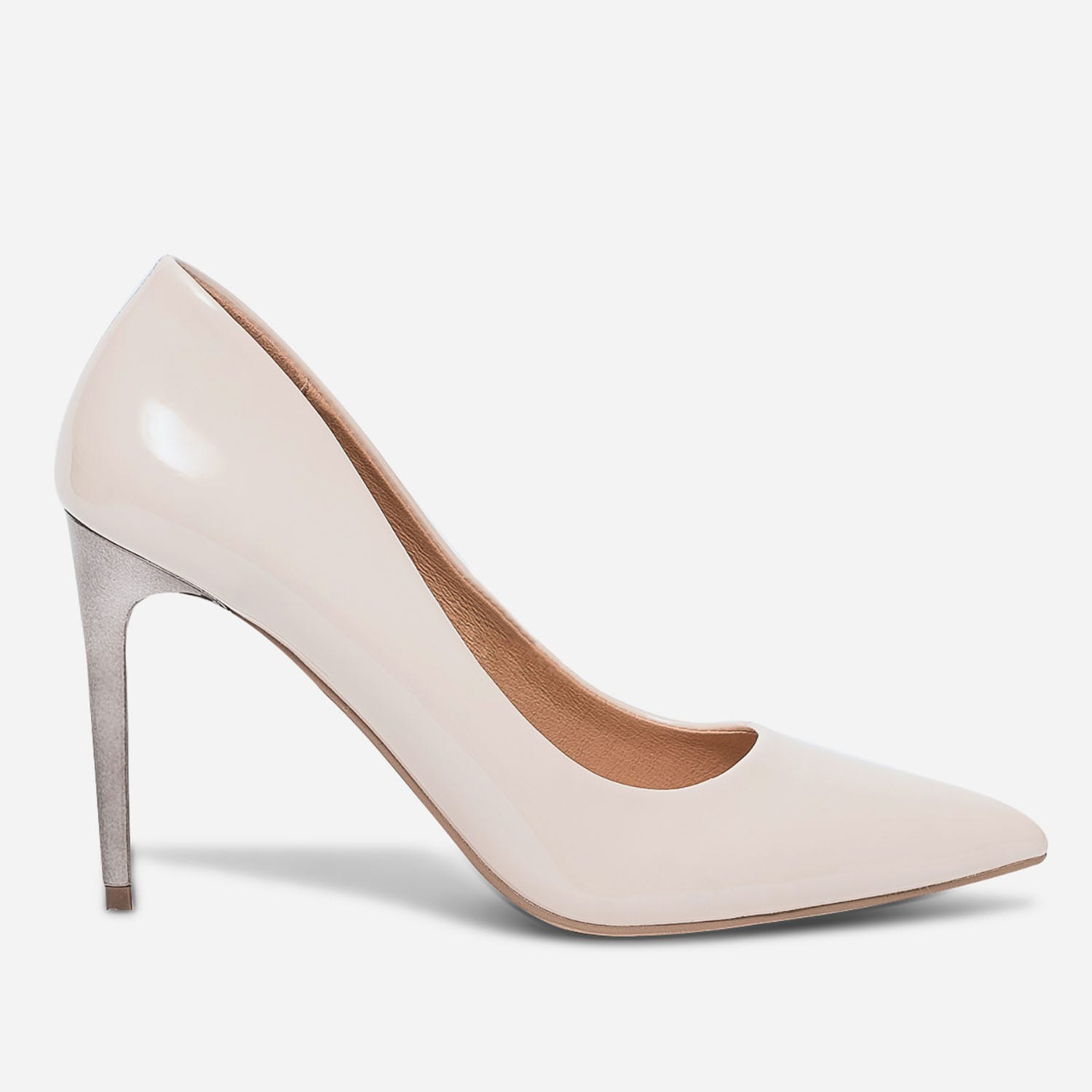 Stiletto TEXTO nude verni à talon miroir