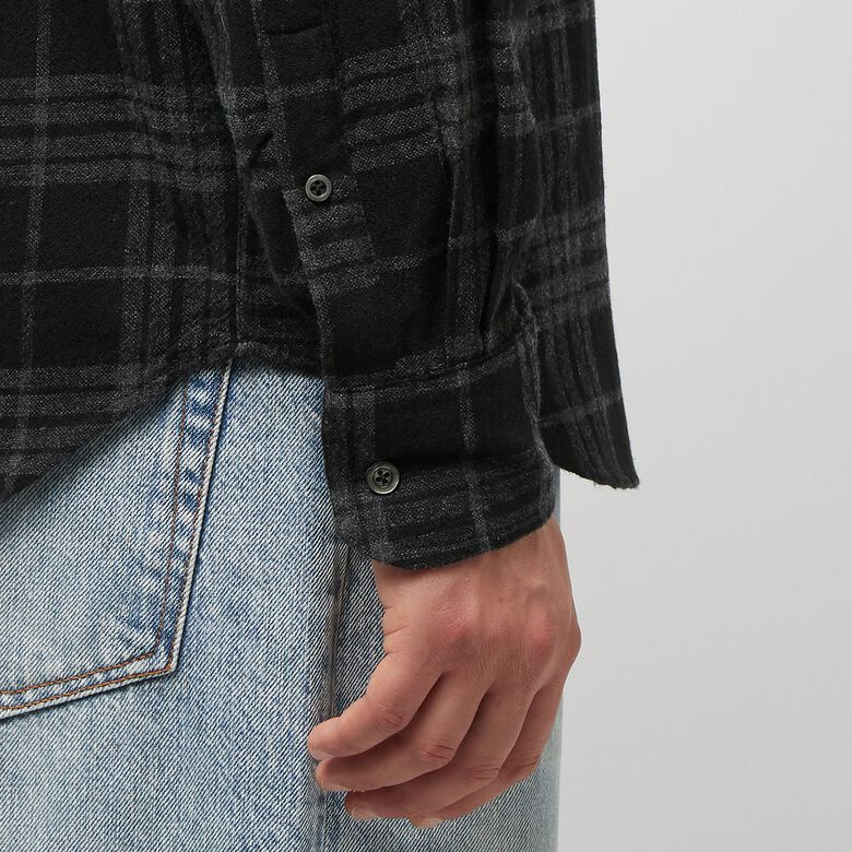 Norse Projects Algot Relaxed Wool Check Shirt charcoal melange