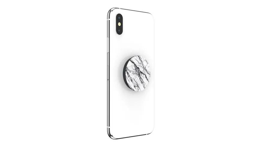 PopGrip - ausziehbarer Handy-Griff Handyhalter -  Basic White Stone Marble
