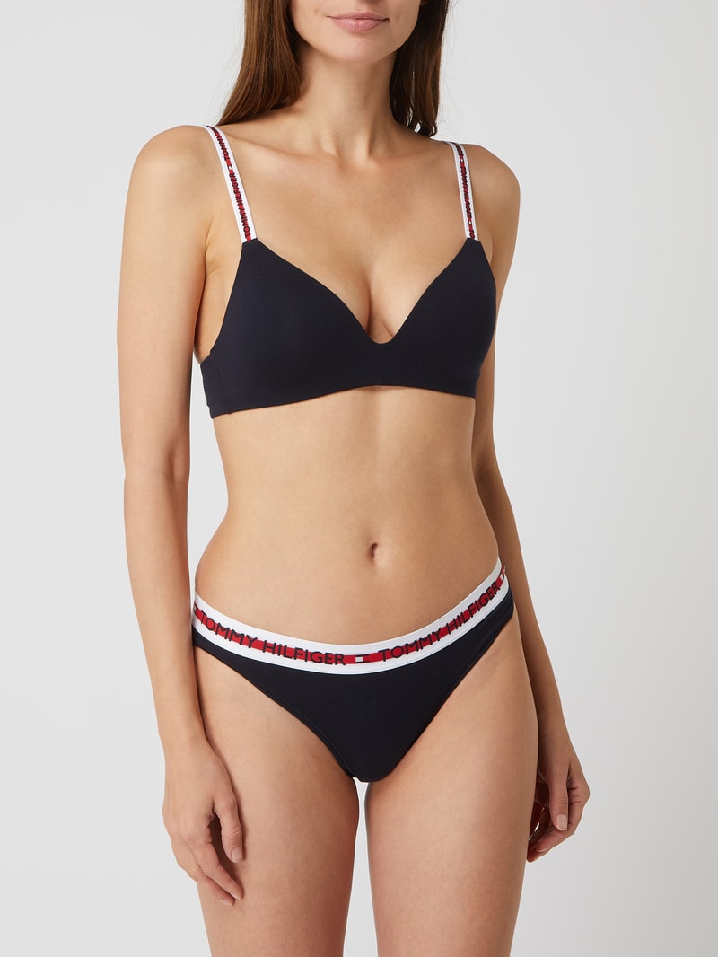 Slip aus Baumwoll-Mix mit elastischem Bund in marineblau