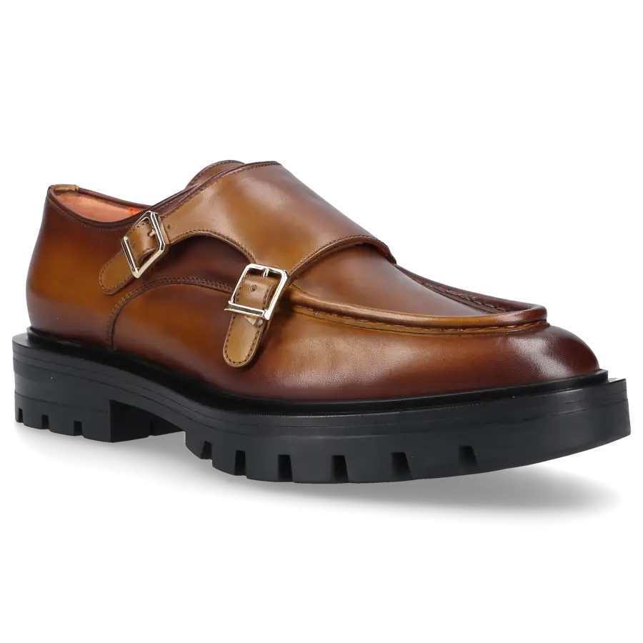 Santoni - Monk Schuhe 59605 Kalbsleder - braun