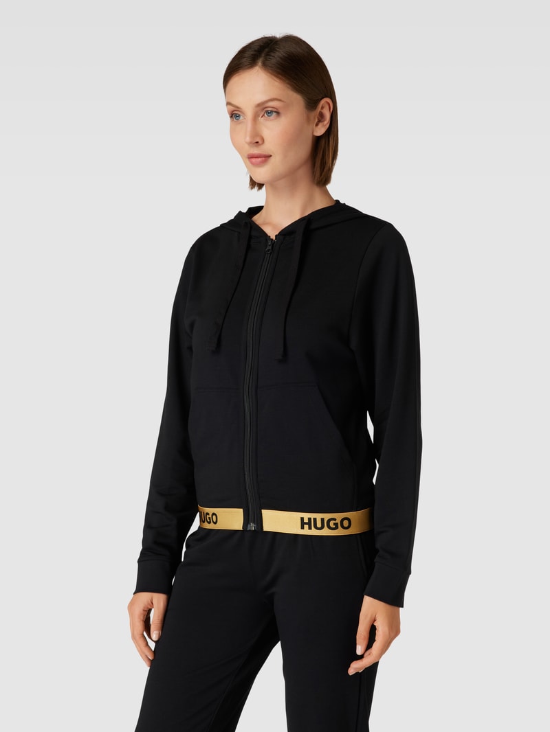 Sweatjacke mit Logo-Details in gold