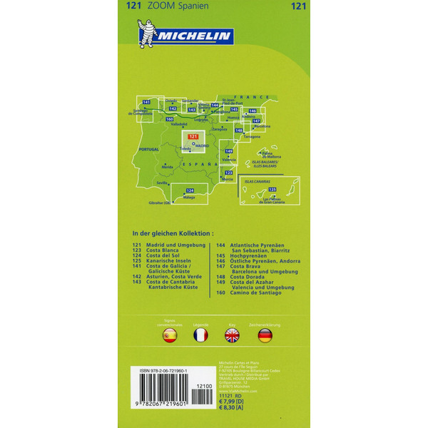 Michelin Madrid und Umgebung 1 : 170 000 - Straßenkarte