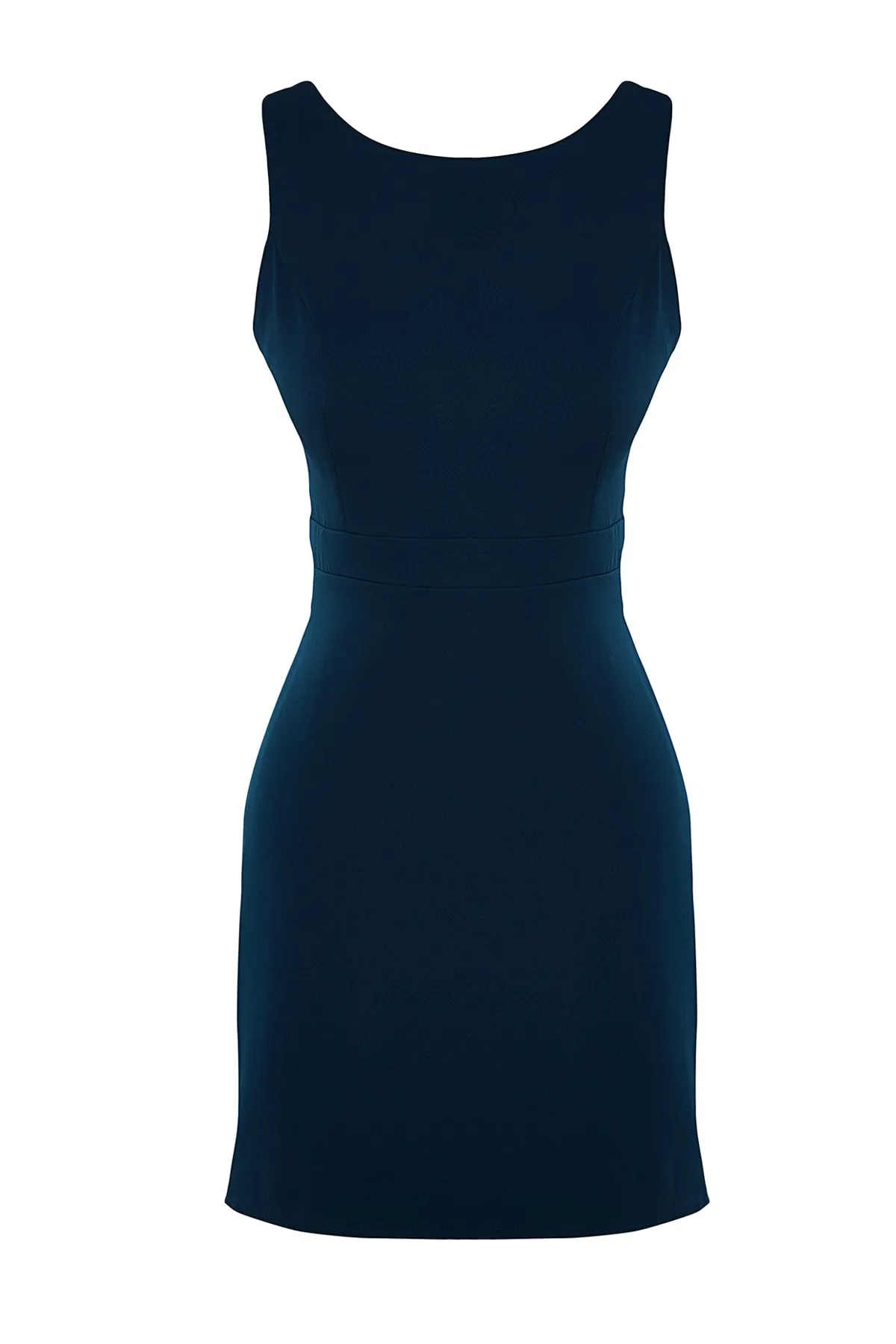 Trendyol Collection  Ärmelloses, gewebtes Minikleid mit gewebtem Rücken und Petrol-Taille, detailliertes Detail TWOSS23EL01273