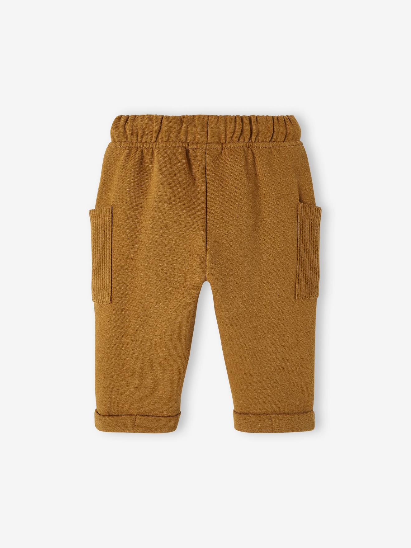 Pantalon bébé en molleton acajou