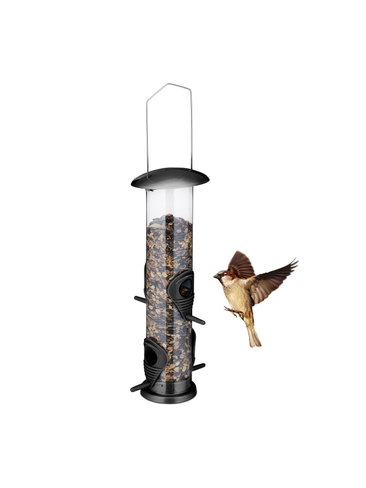 relaxdays Vogelfutterspender in Schwarz - (B)13 x (H)42 x (T)13 cm günstig kaufen onesize