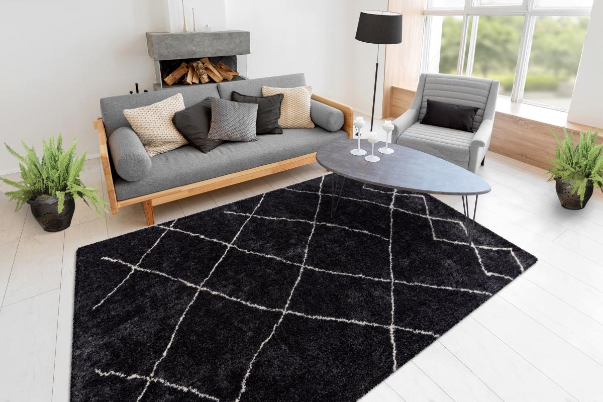 megusta Hochflor Teppich Anthrazit 160cm x 230cm