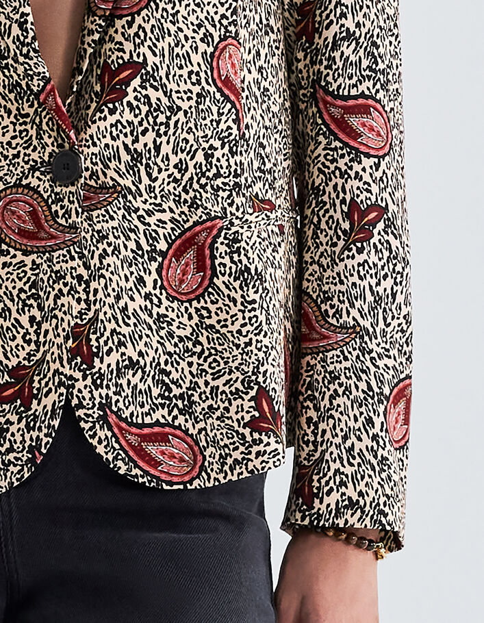 Veste de costume écrue recyclée léo cachemire Femme