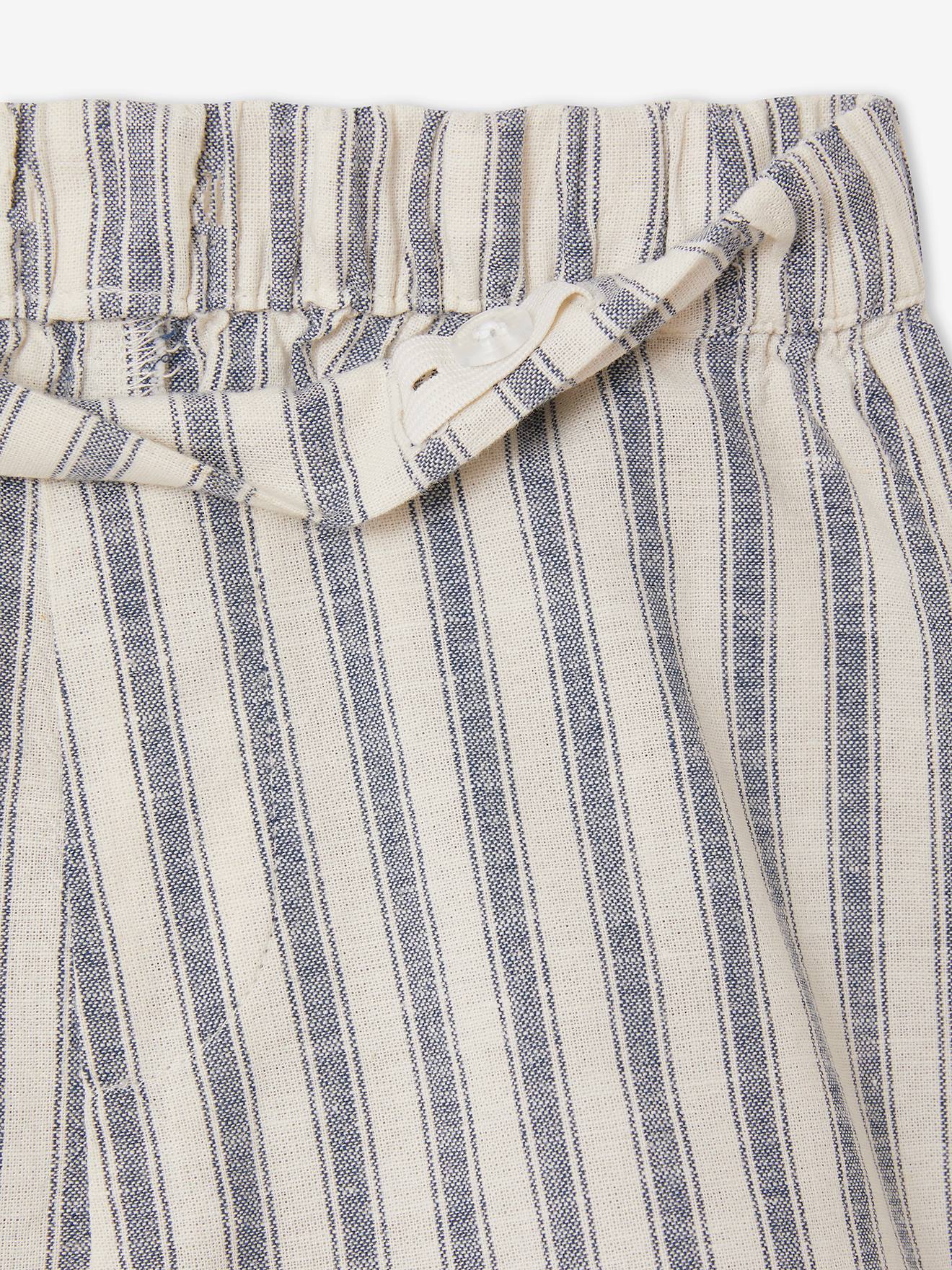 Ensemble rayé fille débardeur volanté et short assorti écru rayé