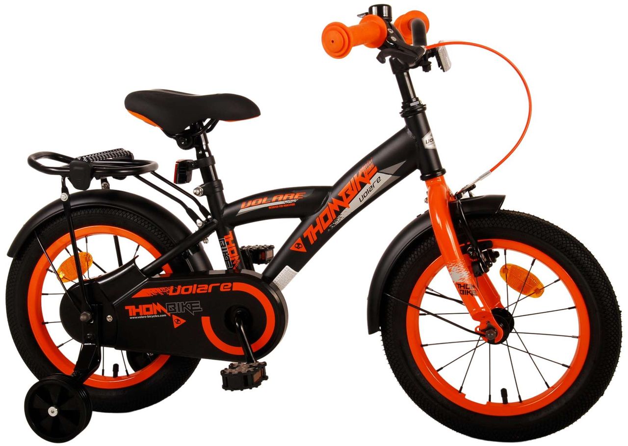 Volare Thombike Kinderfahrrad - Jungen - 14 Zoll - Schwarz Orange