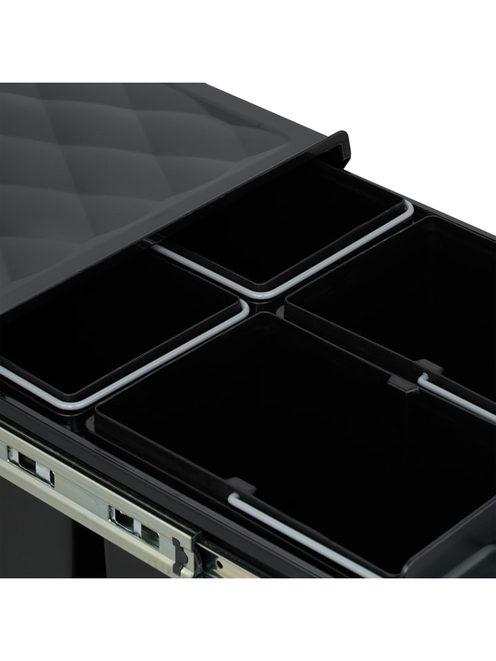 relaxdays Einbaumülleimer in Schwarz - 4x 8 l günstig kaufen onesize