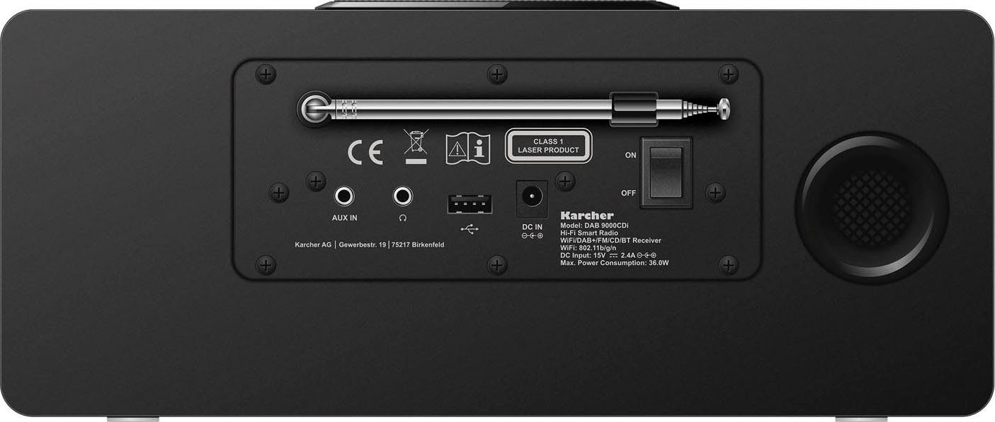 Karcher DAB 9000CDI Internet-Radio (Digitalradio (DAB), FM-Tuner mit RDS, Internetradio, UKW mit RDS, 36 W)