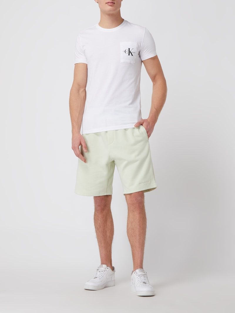 T-Shirt mit Brusttasche  in weiss