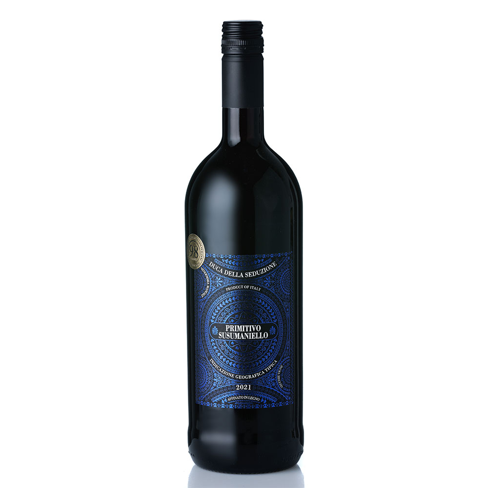 Duca Della Seduzione Primitivo Salento IGT - Italien halbtrocken  33% gratis, 98 LM Punkte 2023