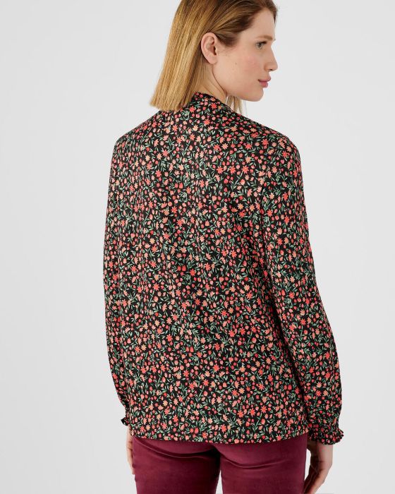 Chemisier fleuri à smocks