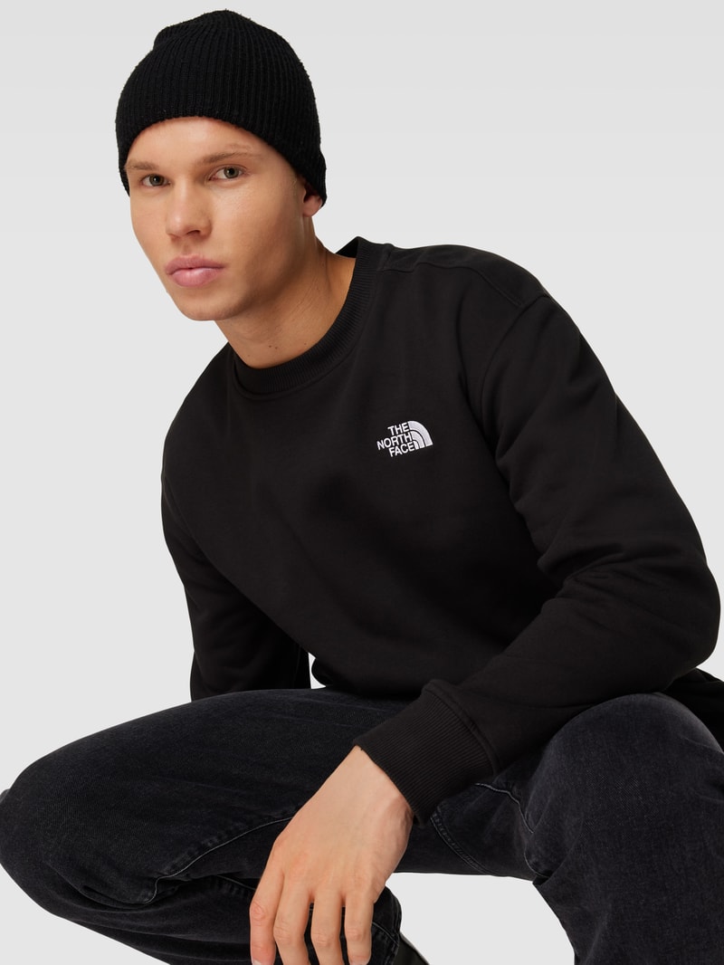 Sweatshirt mit Label-Stitching Modell 'ESSENTIAL' in schwarz