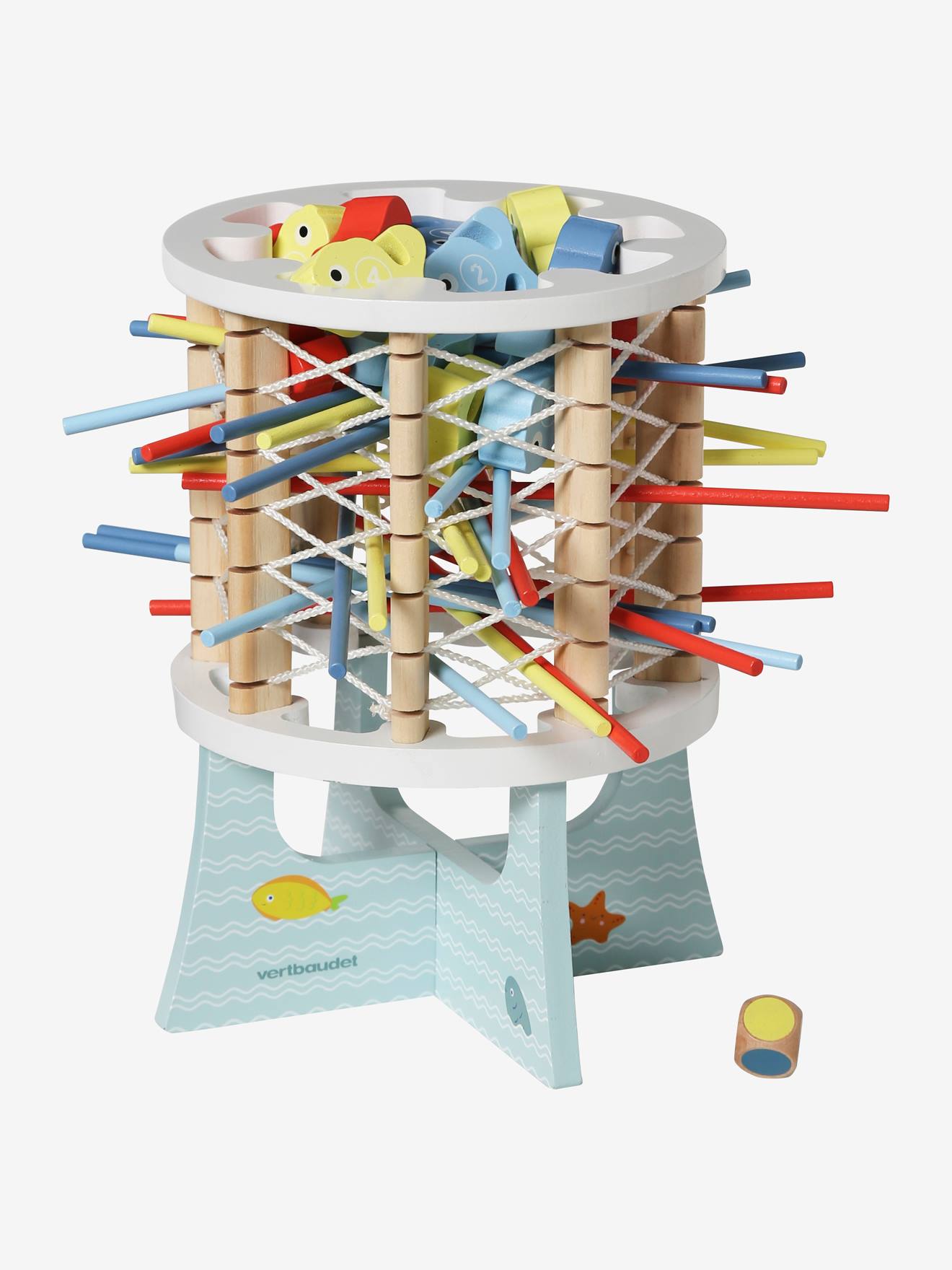 Jeu d'adresse poissons en bois FSC® multicolore