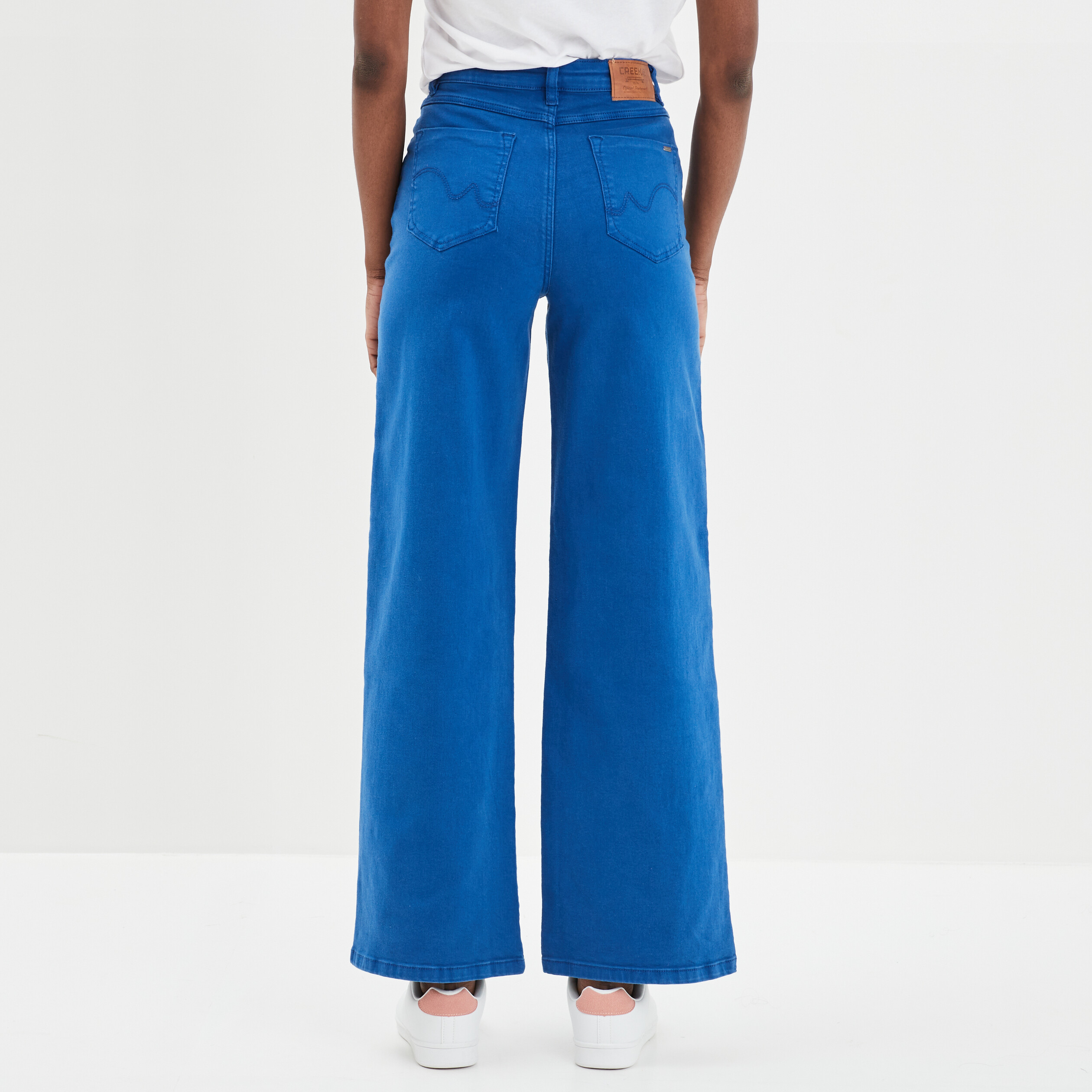Pantalon large Creeks bleu roi femme | La Halle