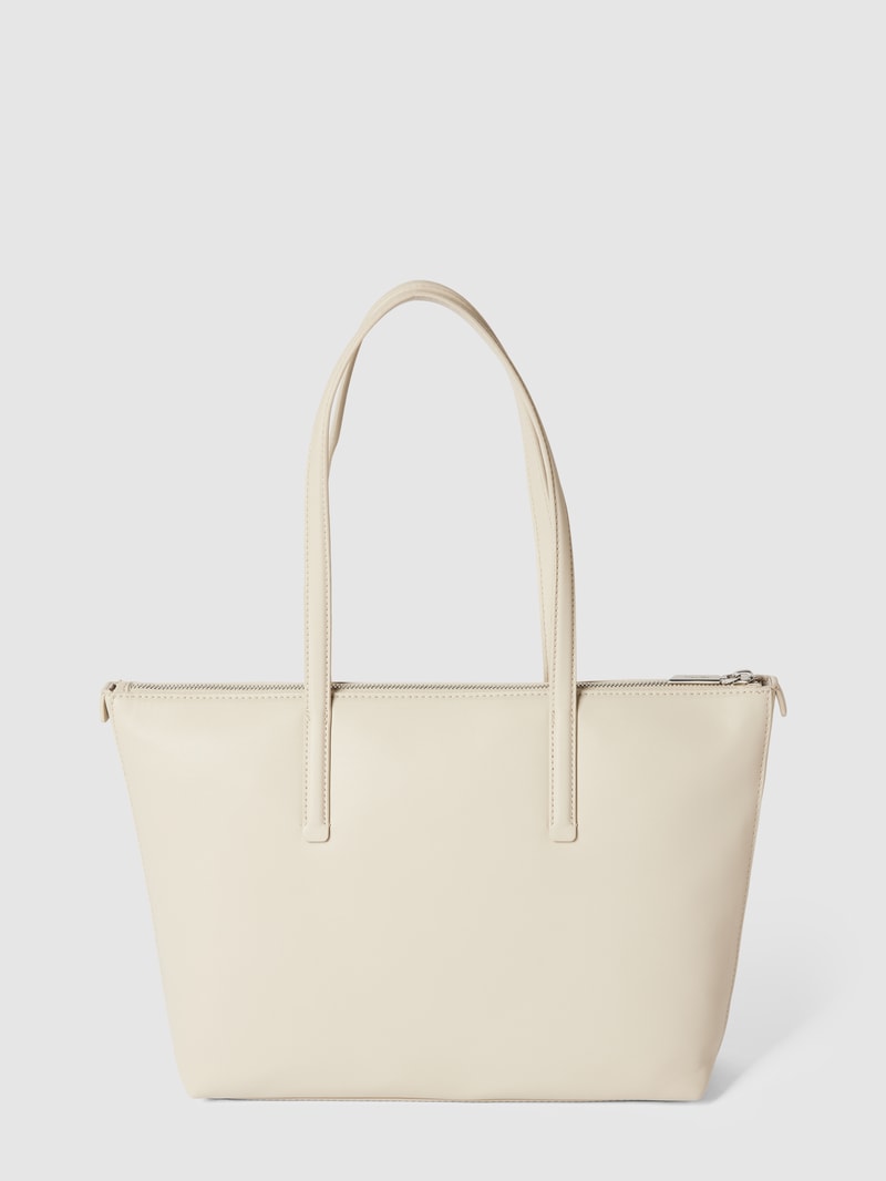 Shopper in Leder-Optik in ecru