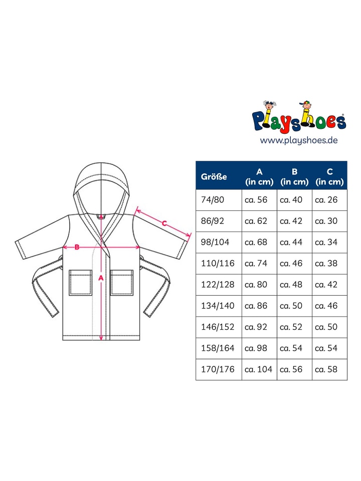 Playshoes Frottee-Bademantel in Bleu günstig kaufen 98/104