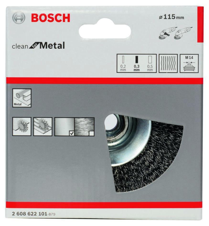 Bosch Blauw Accessoires 2608622101 Kegelborstel 115 mm gegolfd M14