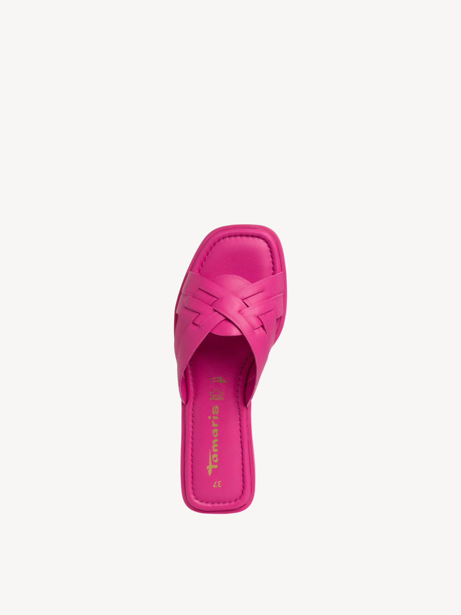 Mule en cuir - rose fuchsia