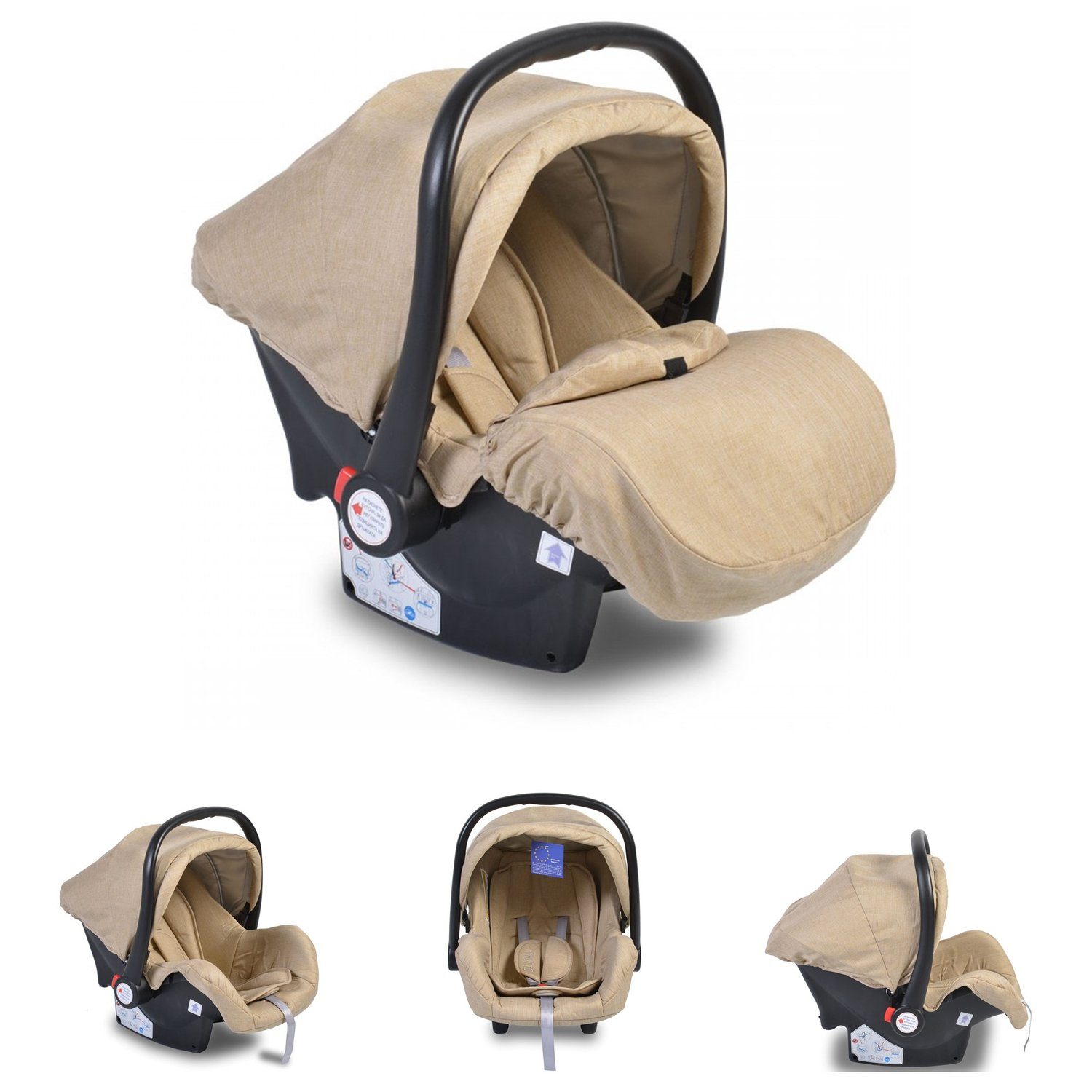 Moni Babyschale Babyschale Moni Gruppe 0+, bis: 13 kg, (0 - 13 kg) Fußabdeckung Sitzpolster 3-Punkt Gurt