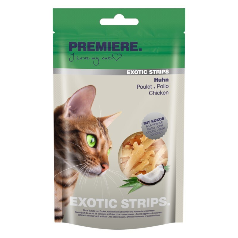 PREMIERE Snacks PREMIERE Exotic Strips mit Kokusnuss 12x50g Huhn