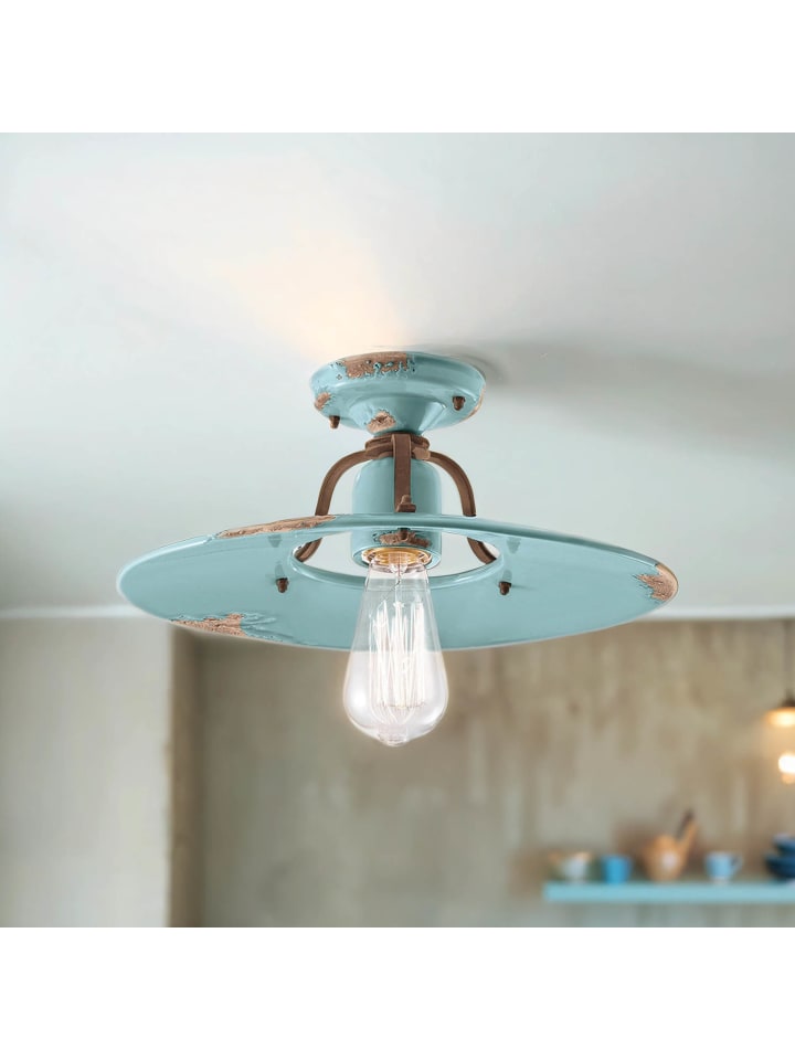 Licht-Erlebnisse Deckenlampe in Hellblau Shabby Antik günstig kaufen onesize