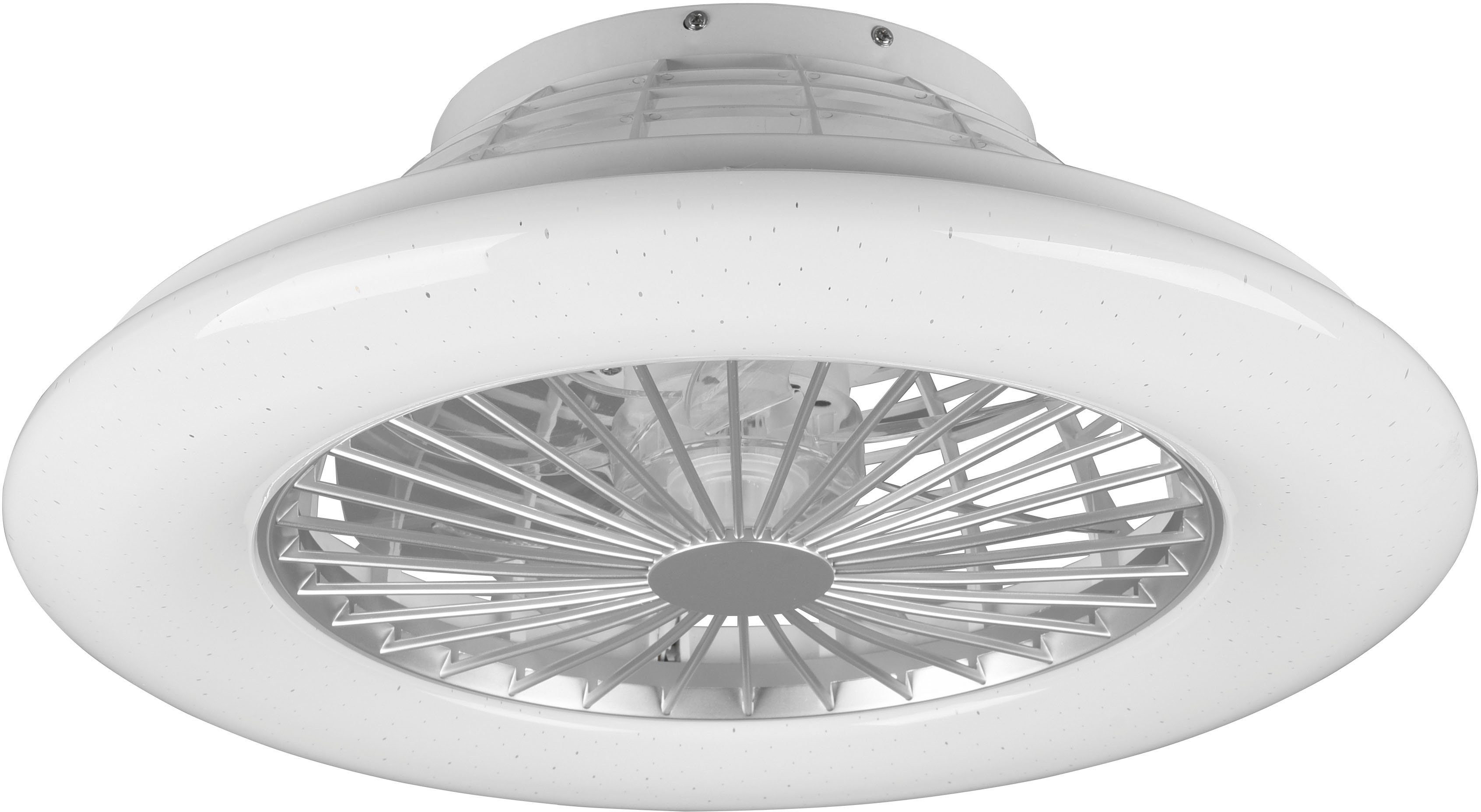 TRIO Leuchten LED Deckenleuchte Stralsund, Farbwechsel, Memoryfunktion, Nachtlichtfunktion, Ventilatorfunktion, LED fest integriert, warmweiß - kaltweiß, Deckenventilator mit 3 Stufen, Fernbed., Lichtfarbe einstellbar, RGBW