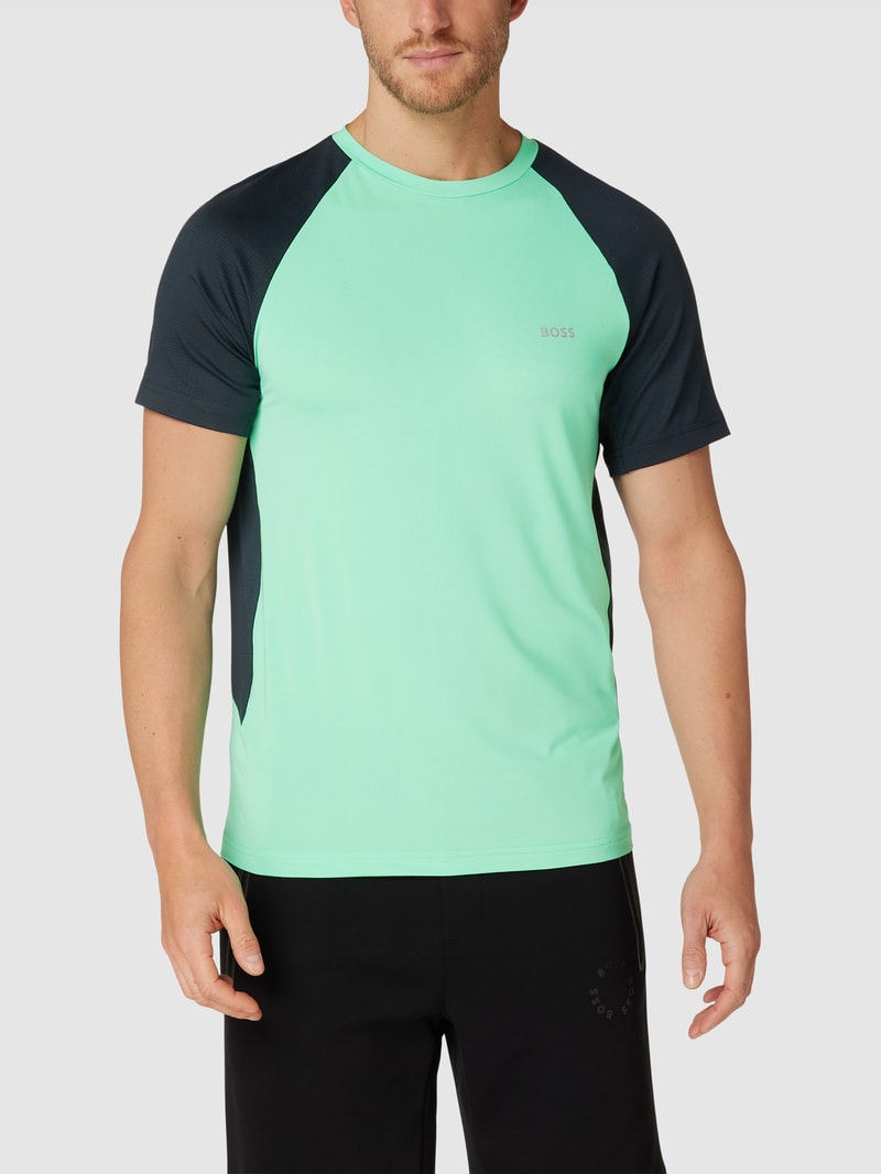 T-Shirt mit Mesh-Details Modell 'Active' in hellgrün