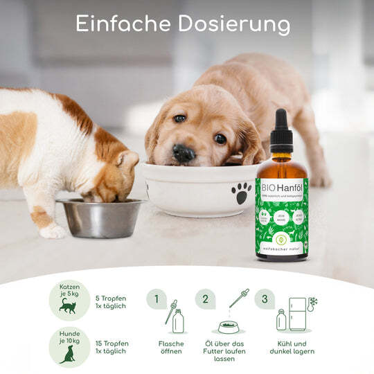 Wolfsbacher Natur Ergänzungsfutter & Aufzucht Wolfsbacher Natur Bio Hanföl 50 ml