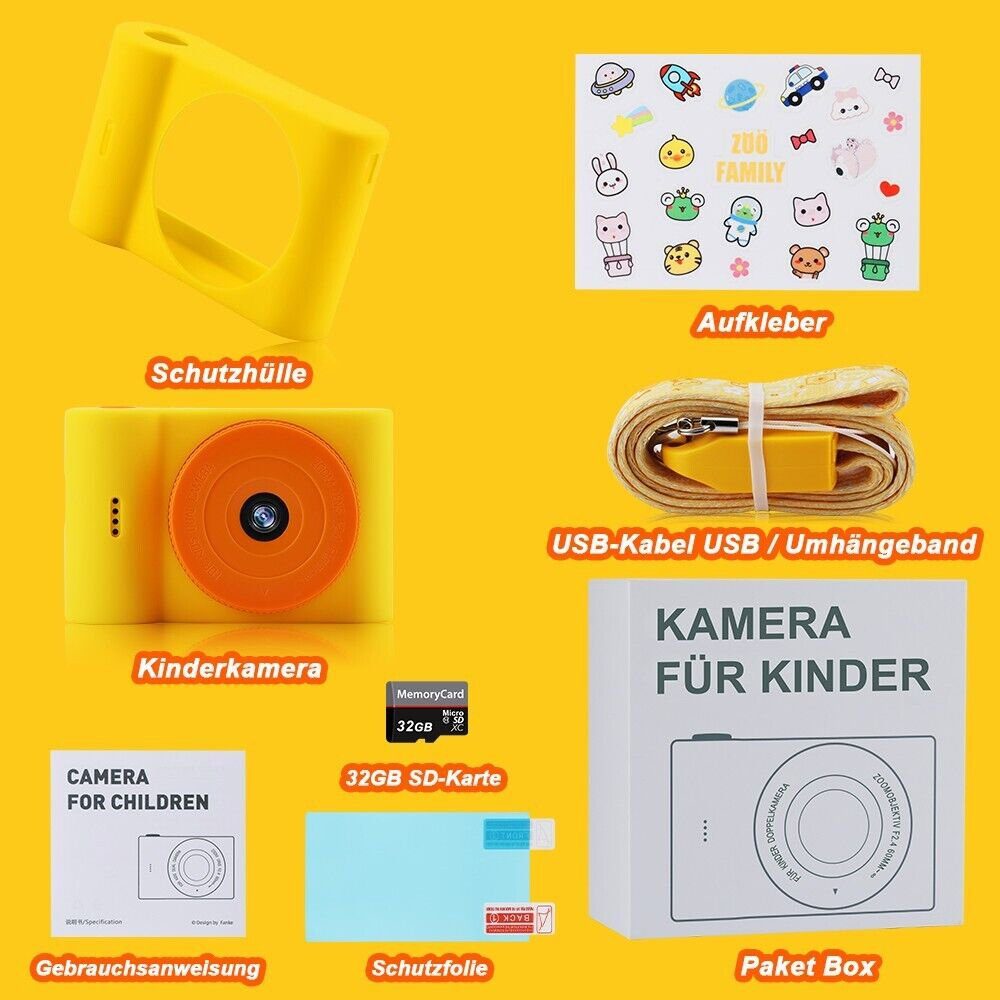 Fine Life Pro Kinderdigitalkamera Spielzeugkamera Kinder Selfie Kamera Kinderkamera (48 MP, inkl. Kinder Camcorder, WiFi Digitalkamera Fotokamera mit 32GB SD-Karte, Geeignet als Geschenk für Kinder von 3 bis 14 Jahren)