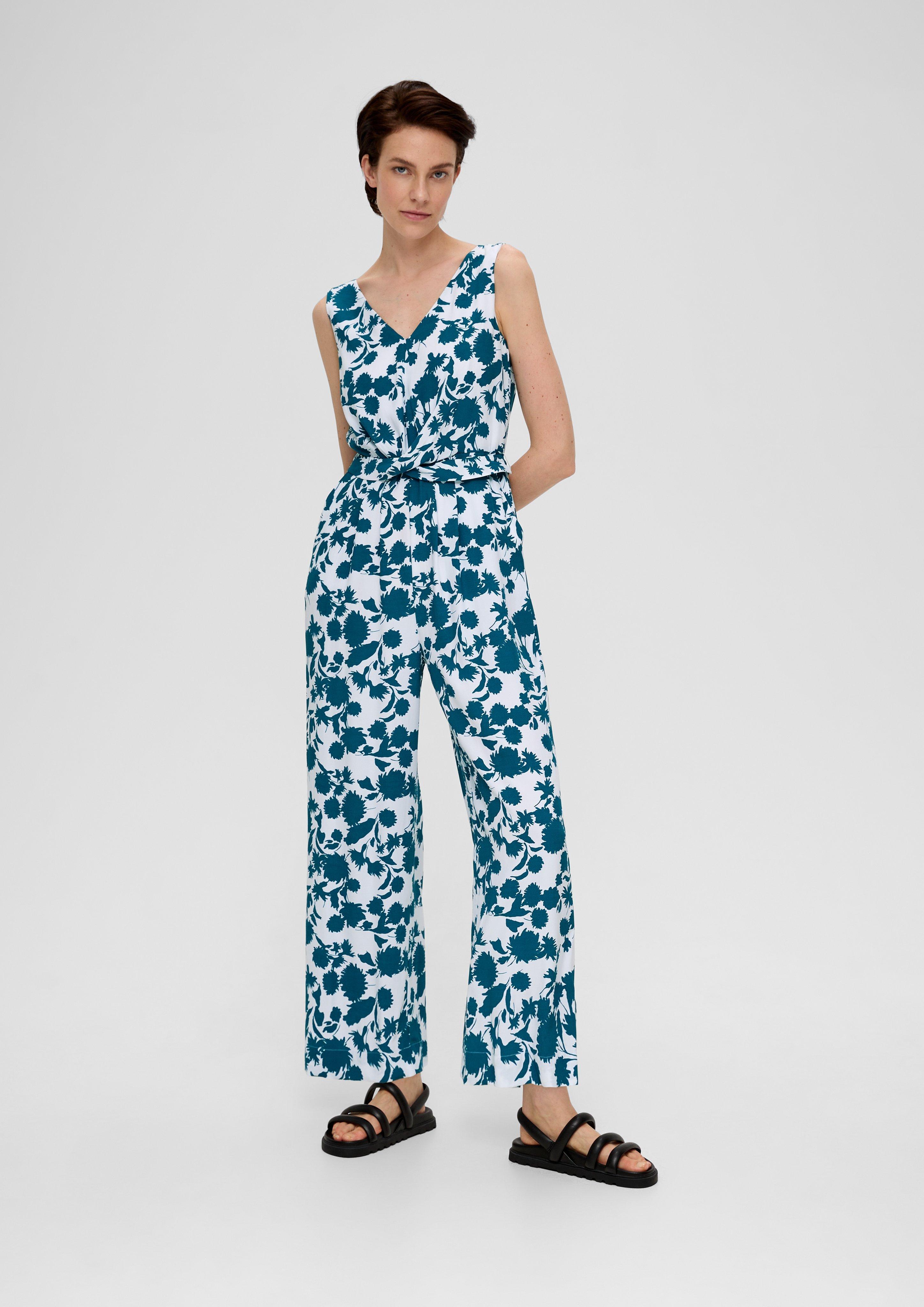 Viskose-Jumpsuit mit Taillengürtel  2132301-67A2