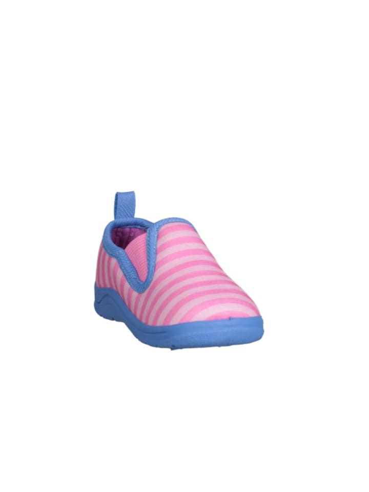 Playshoes Hausschuh Ringel in Pink/Türkis günstig kaufen