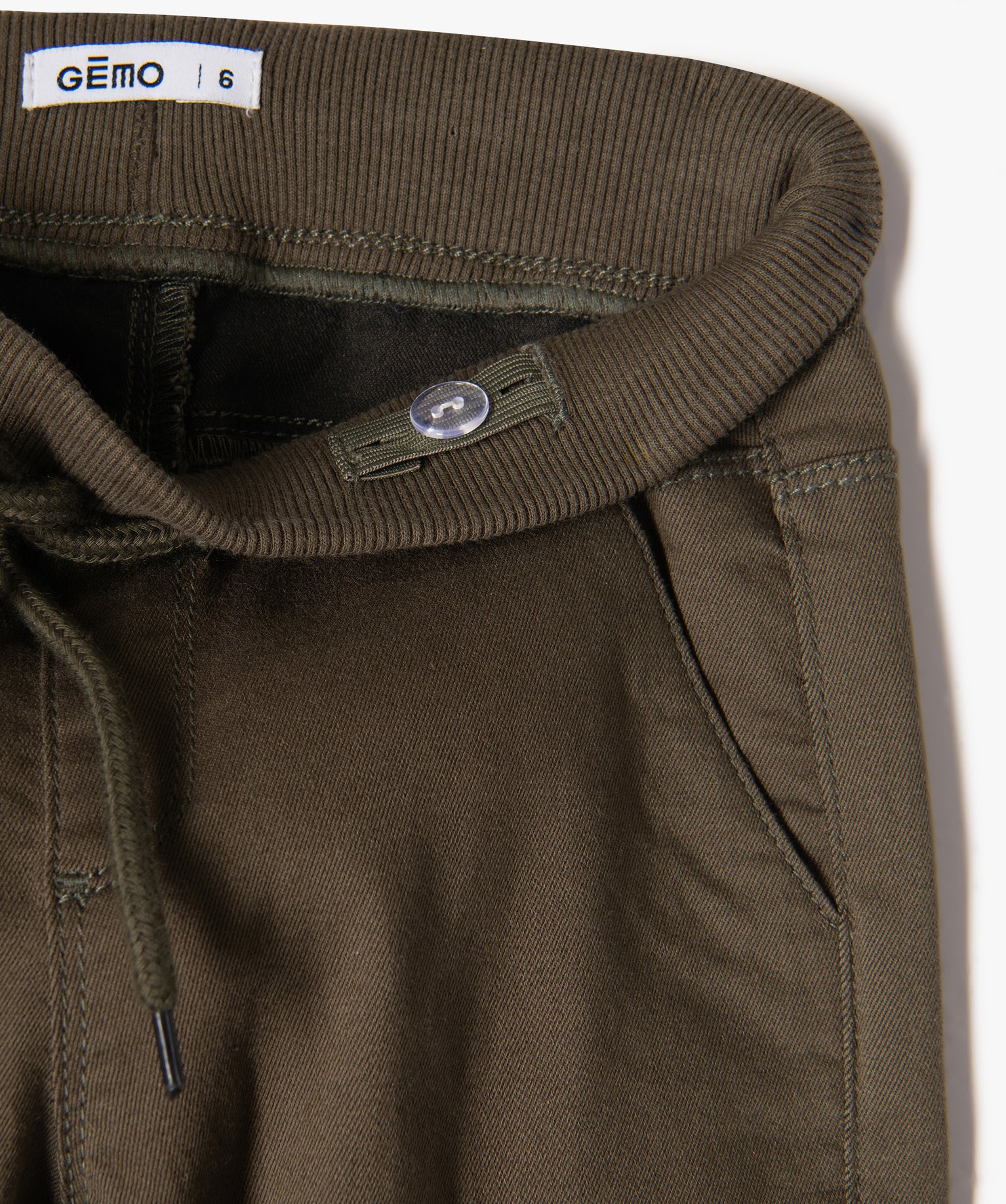 Pantalon multipoches en matière résistante Garçon kaki | GEMO