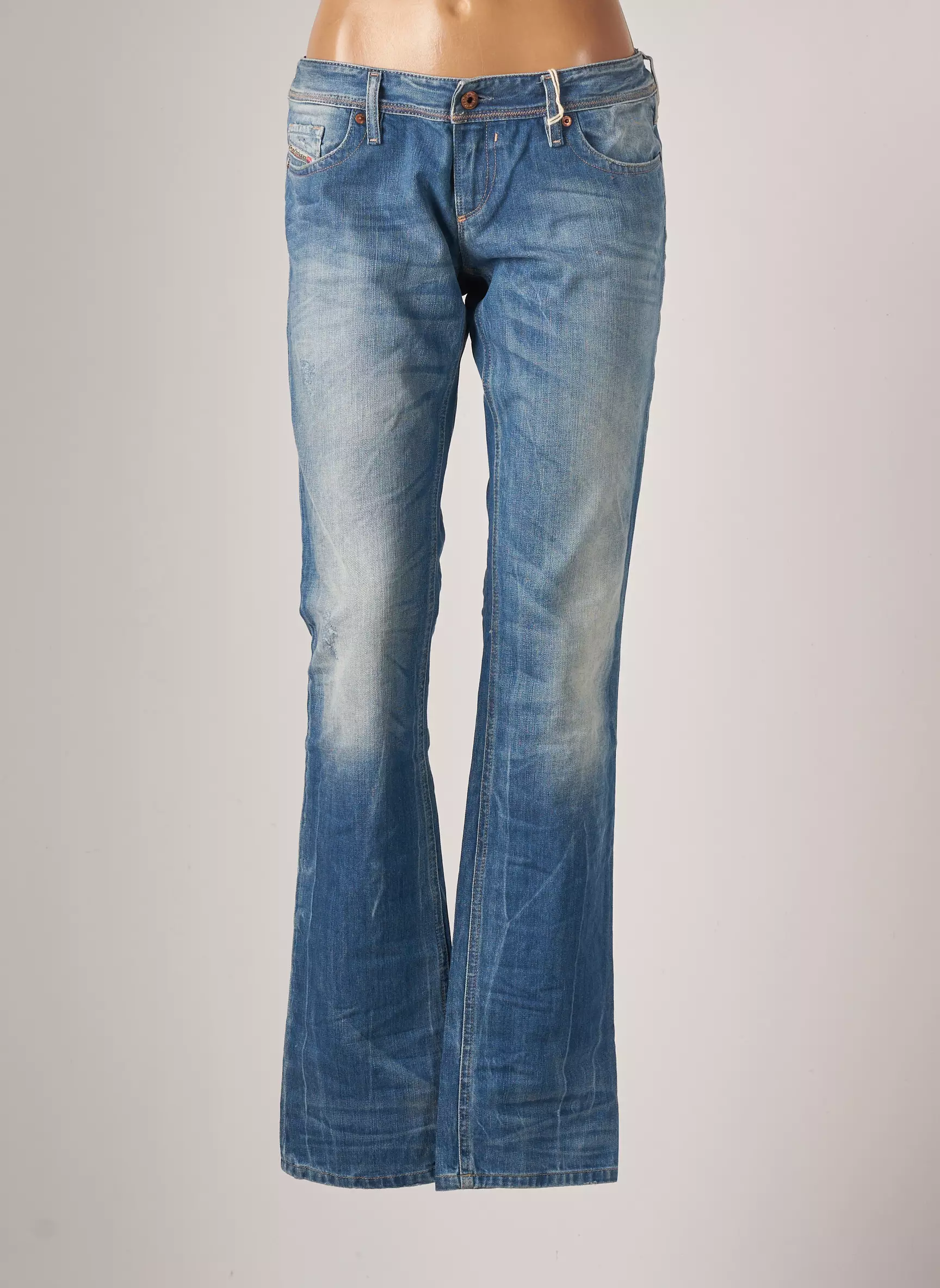 Diesel Jeans Coupe Droite Femme couleur bleu