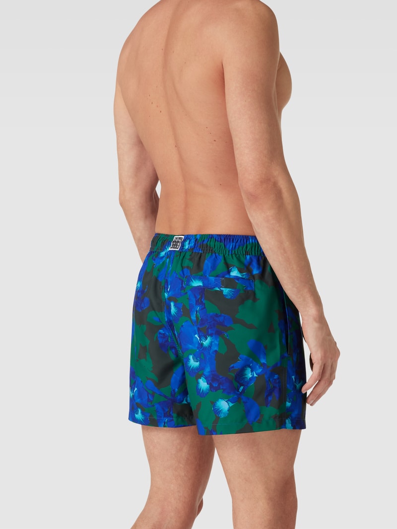 Badehose mit Allover-Print in royalblau
