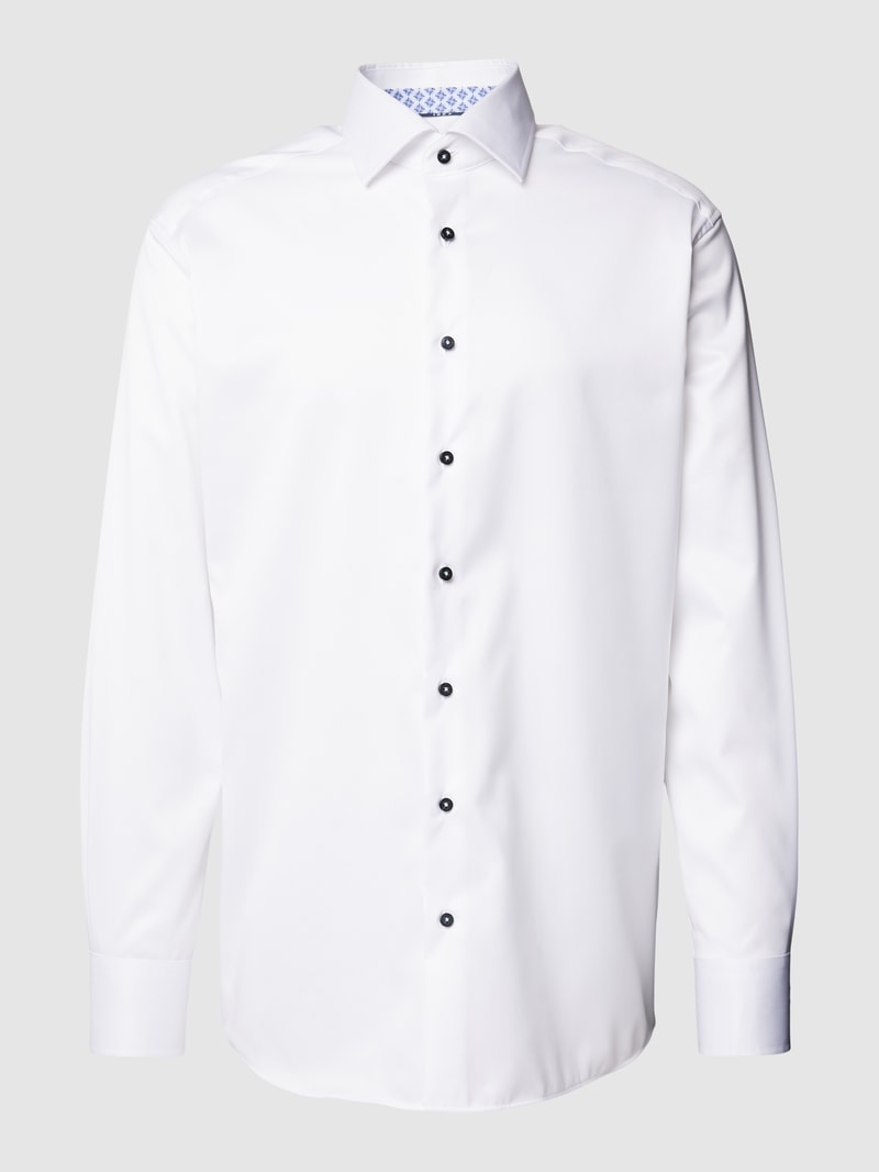 Slim Fit Premium Shirt mit Kentkragen in weiß