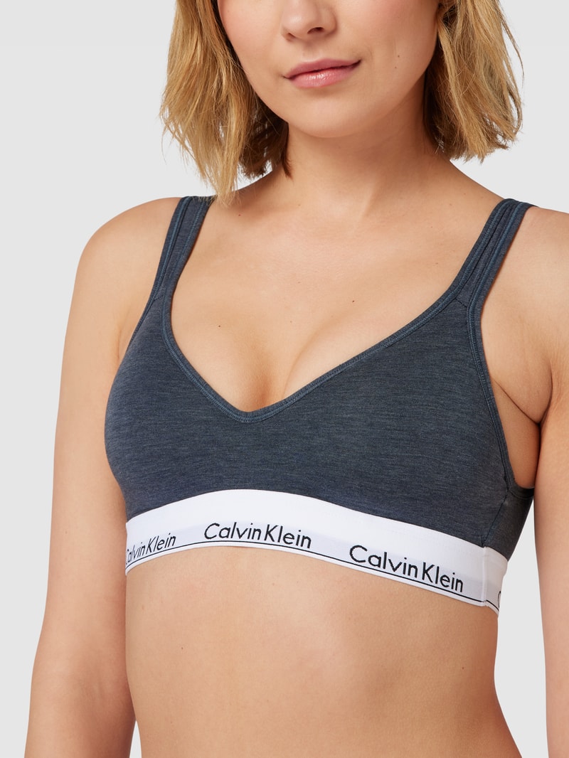 Bralette mit Label-Detail in dunkelblau