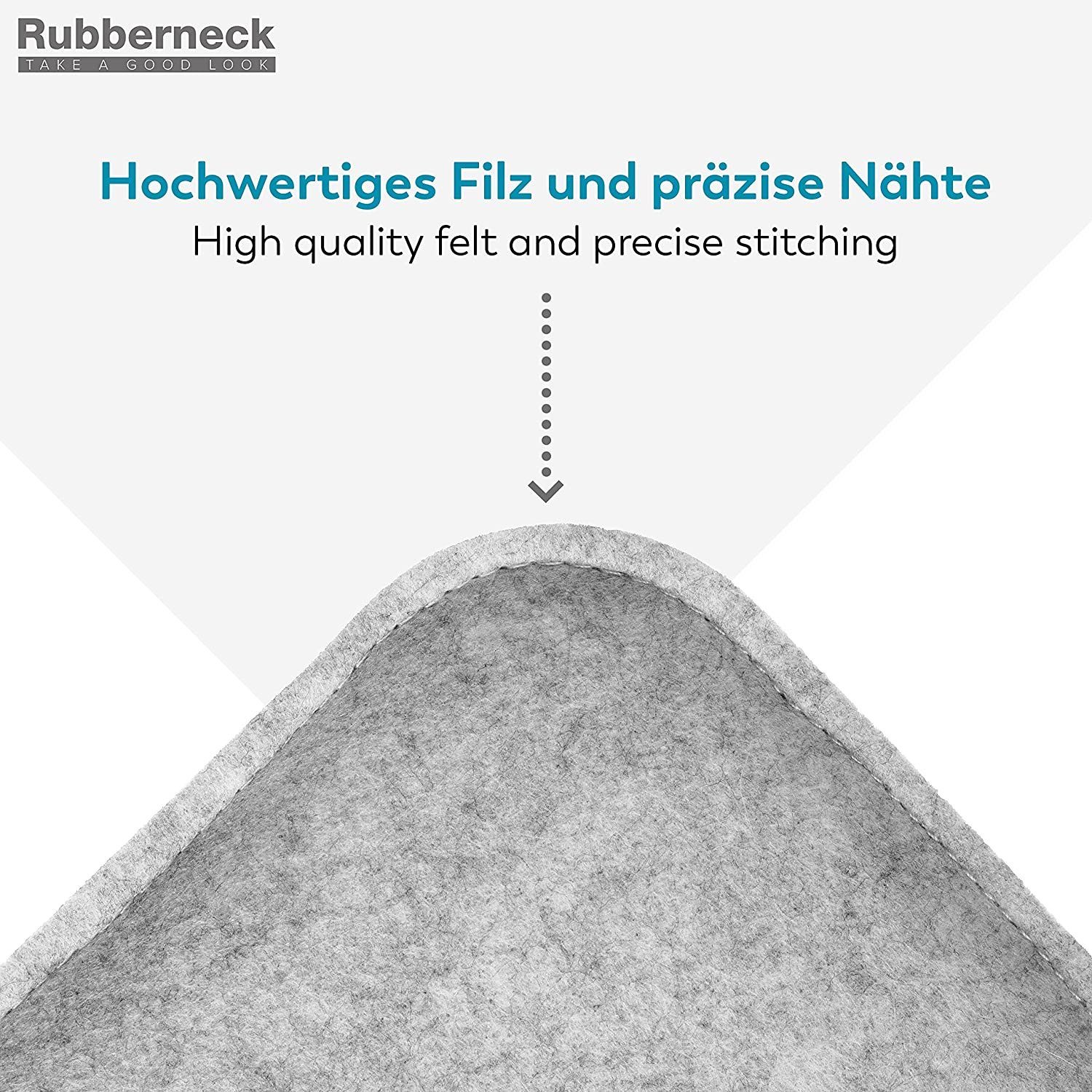 RUBBERNECK Auflagekissen Rutschfeste Filz Sitzkissen eckig, Stuhlkissen mit Antirutsch-Noppen, (4 St), waschbar bei 30°