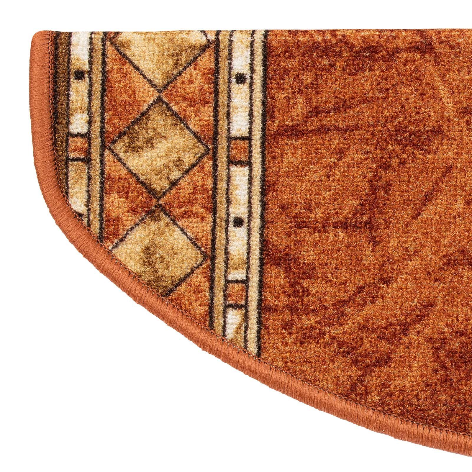 Stufenmatte Langeoog, Treppenschutz, viele Farben & Größen, Karat, Halbrund, Höhe: 5 mm, 100% Polyamid