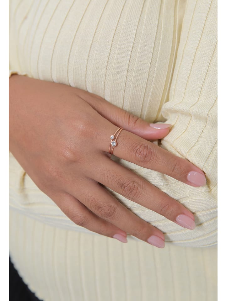 Elli Ring 925 Sterling Silber Ring Set in Rosegold günstig kaufen