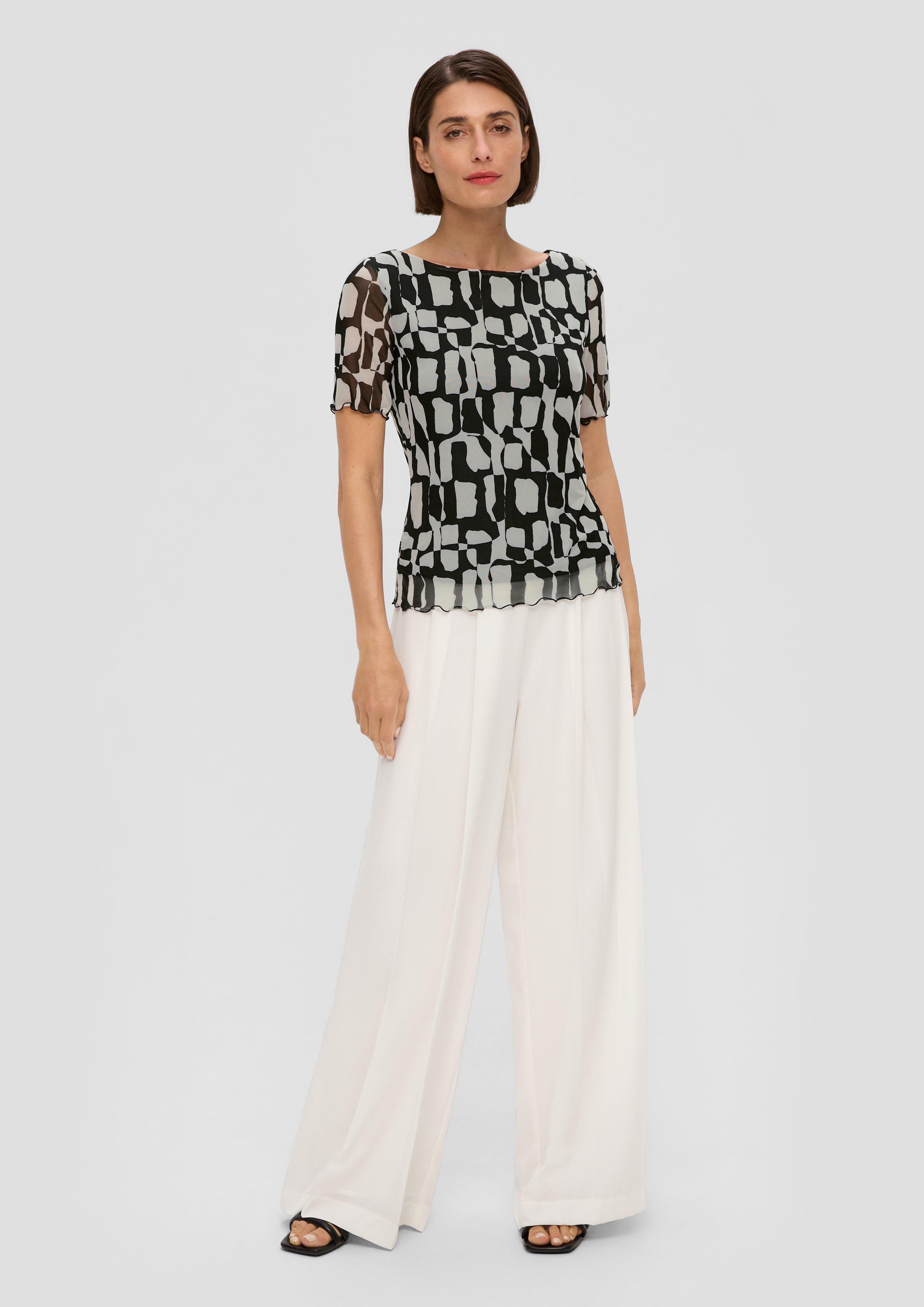 T-Shirt mit Mesh-Overlay  2142290-99A1