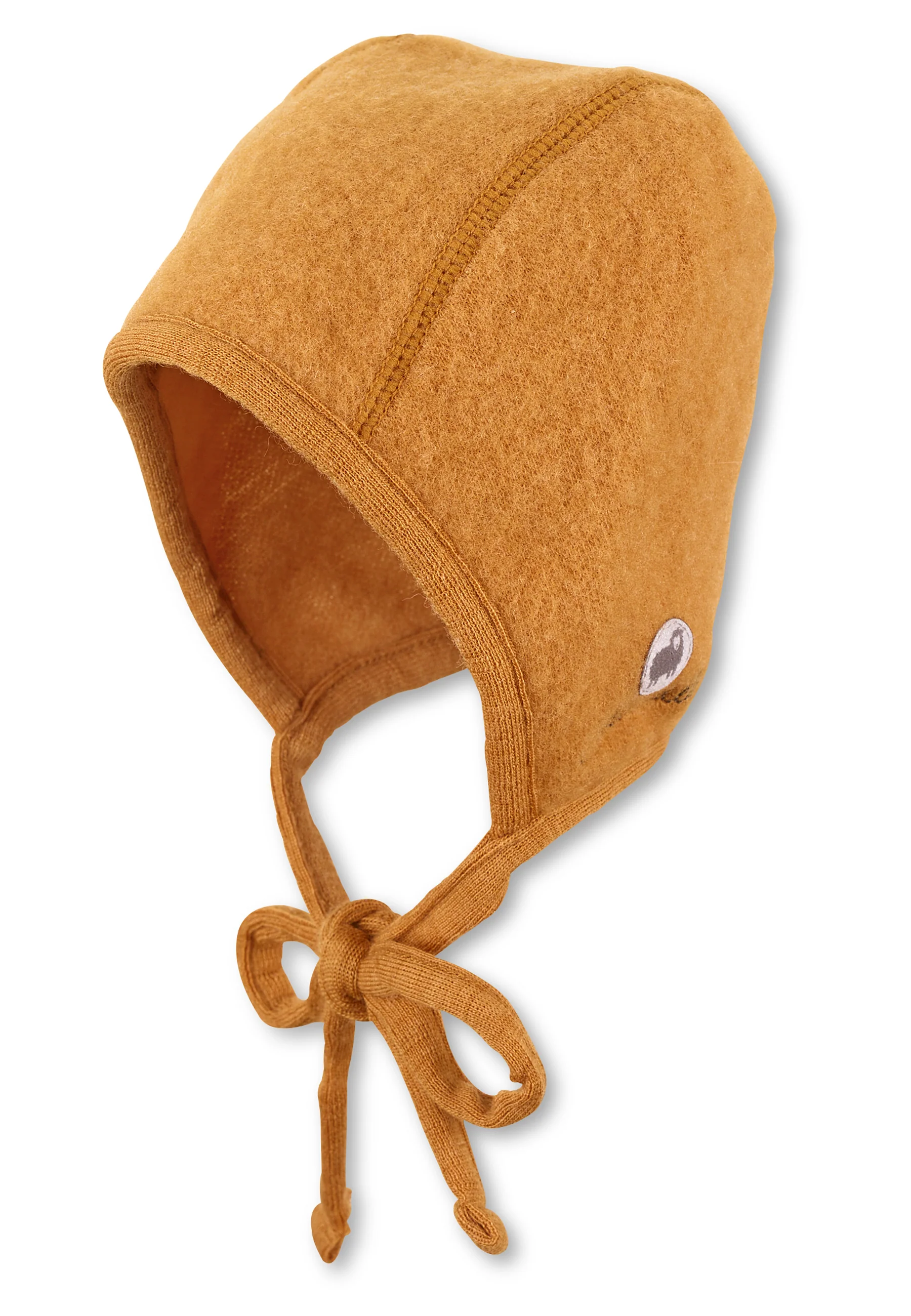 Häubchen aus Wolle (Merino) mit Bindeband