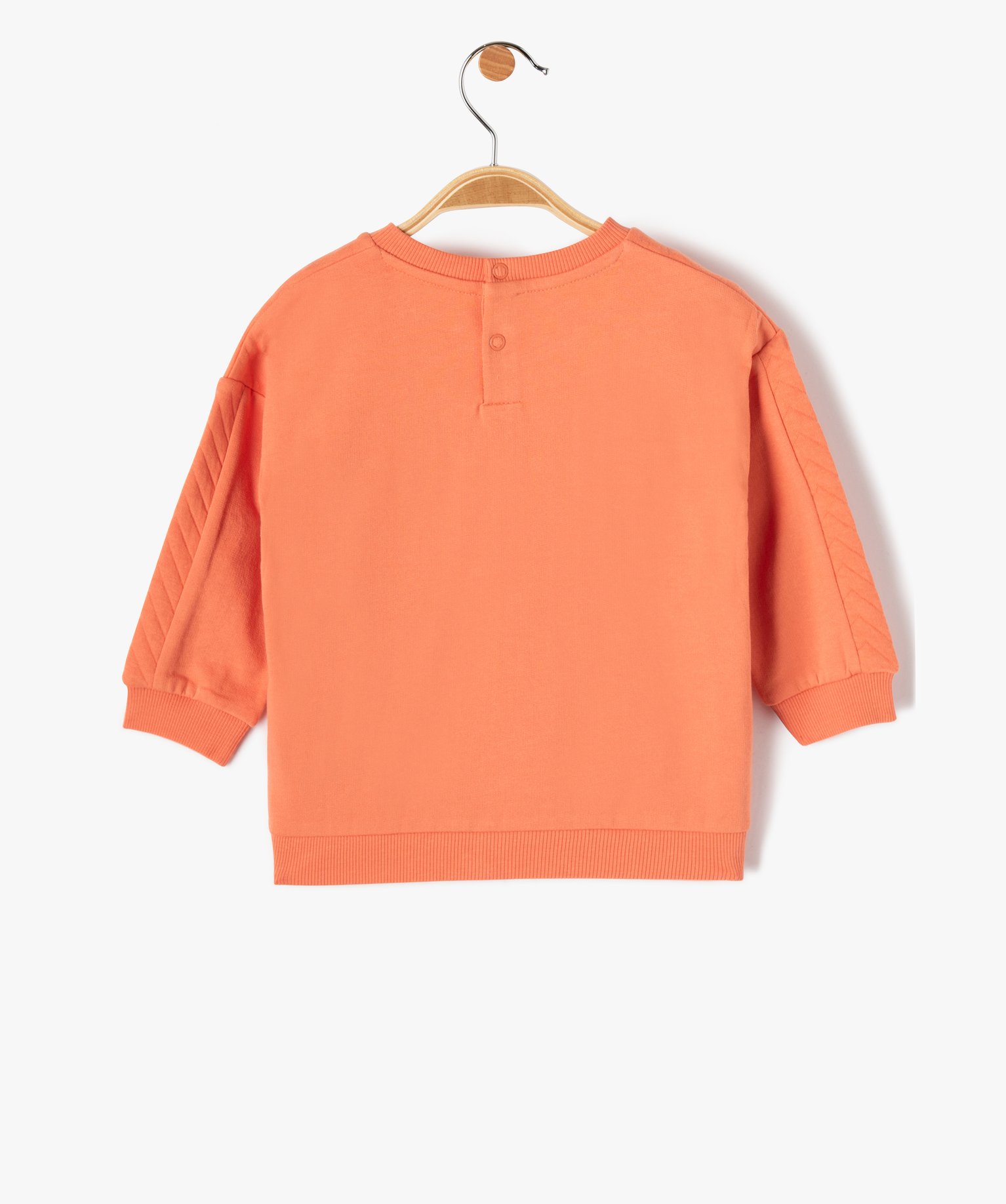 Sweat bébé Garçon à plastron matelassé orange | GEMO