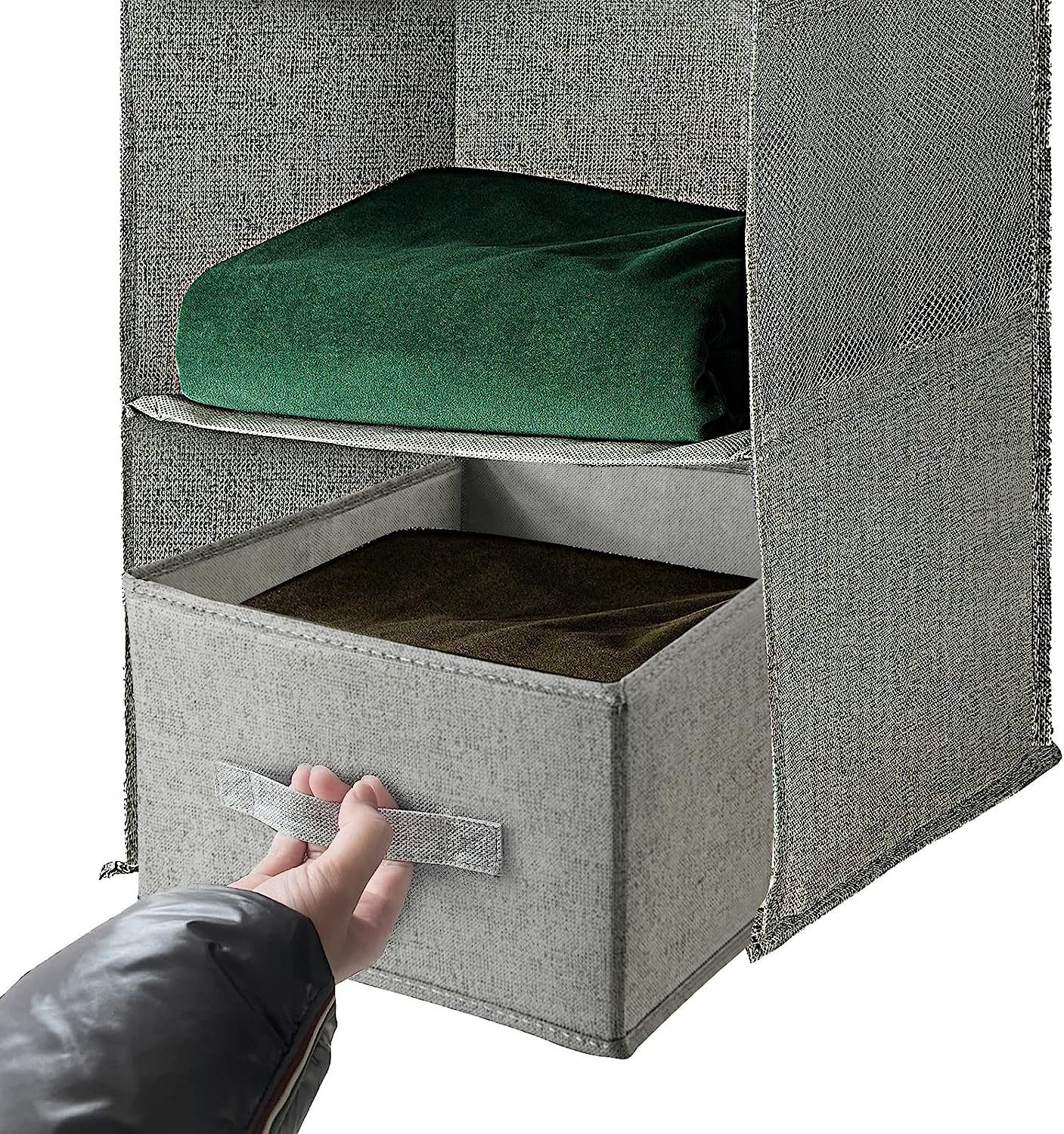 BTTO Hängeregal Hängeregal Stabiler Hängeorganizer Kleiderschrank Organizer,Grau, 1-tlg., Hängeorganizer,mit 3/4/5 Fächern,für Schrank Wandschrank