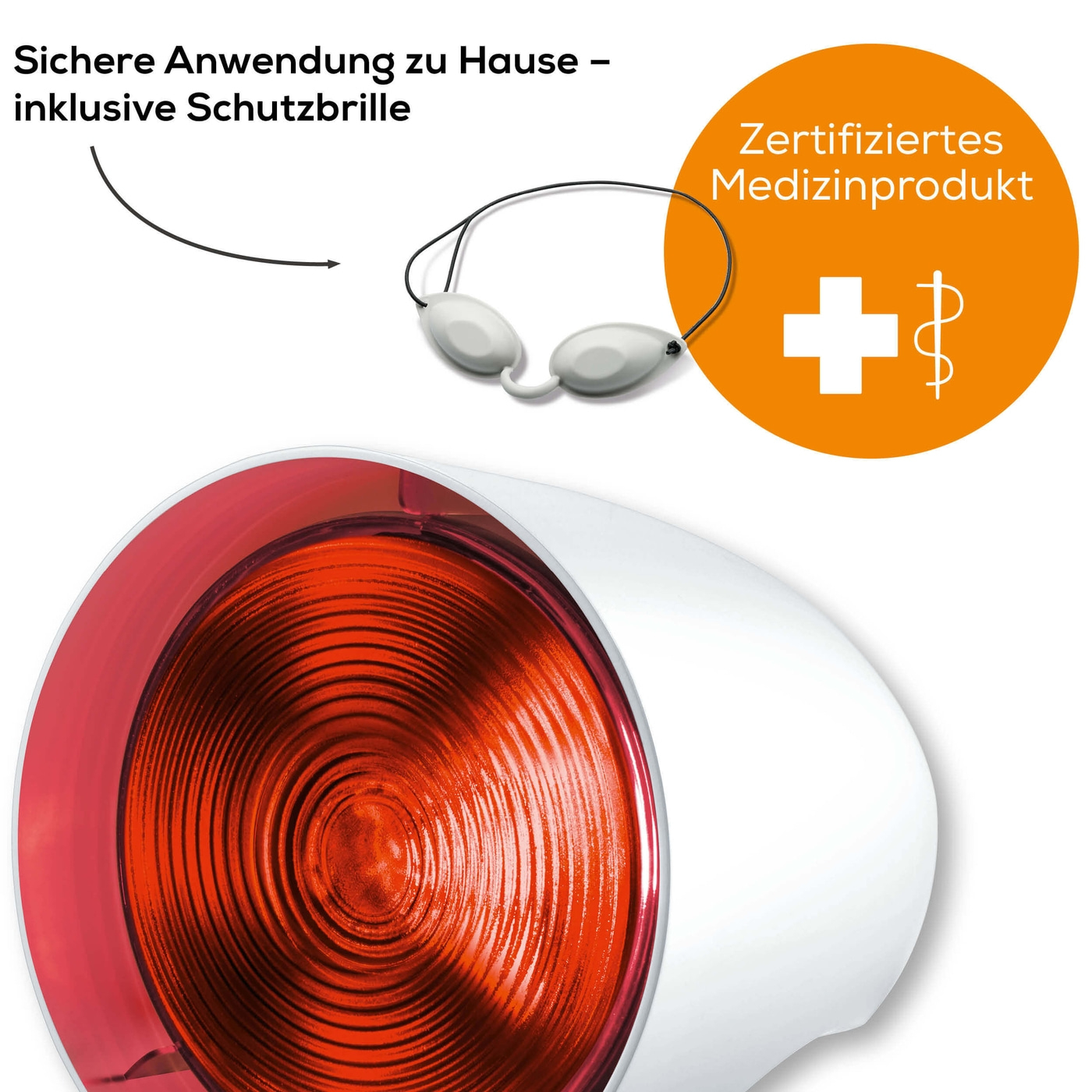 Beurer Infrarotlampe IL 21-Rotlichtlampe für wohltuende Wärme bei Erkältungen & Muskelverspannungen